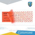 Logo personnalisé Adhésif autocollant label de sécurité de la norme CE et ISO9001
